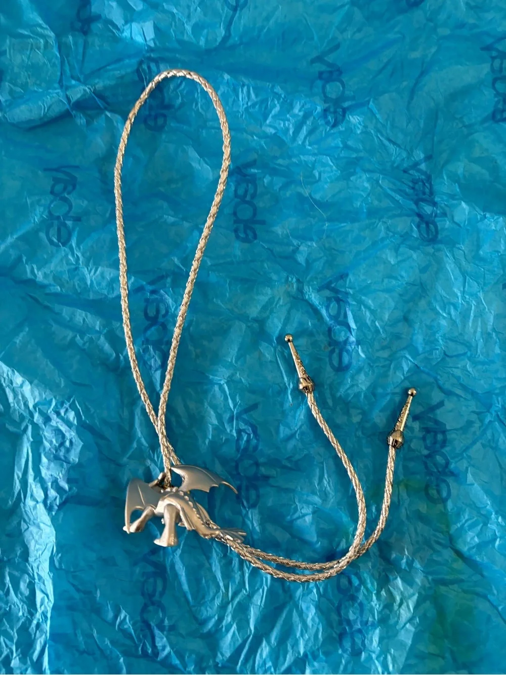 Silver Dragon Reptile Ornament Necklace - Silver Bolo Tie How To Train Your Drag